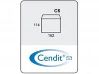 Cendit dienstenvelop C6 80g/m&sup2; wit stripsluiting