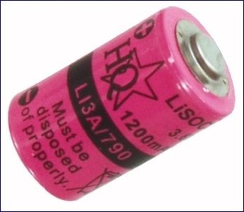 Lithium batterij LI3A 3,6 Volt 1200 mA. LS14250