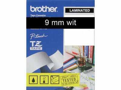 Labeltape Brother P-touch TZE-325 9mm wit op zwart