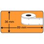 Compatible labels 99012 kleur oranje voor DYMO labelwriter 89 x 36 mm